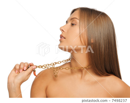 beautiful woman with necklace 7498237