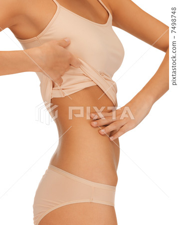 woman body in beige cotton undrewear woman body in beige cotton undrewear 7498748