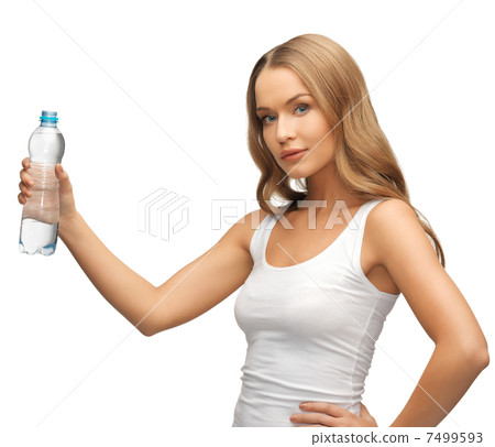 young beautiful woman with bottle of water young beautiful woman with bottle of water 7499593