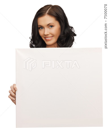 lovely woman with blank board lovely woman with blank board 7500078