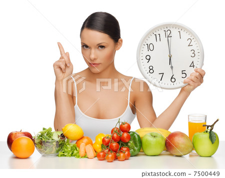 woman with big clock woman with big clock 7500449