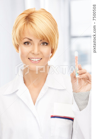 attractive female doctor with thermometer 7500508