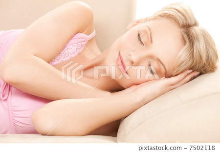 sleeping woman at home sleeping woman at home 7502118