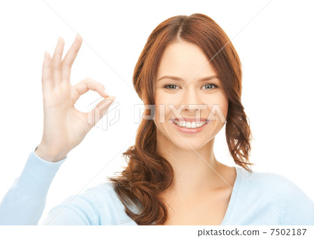 young woman showing ok sign 7502187