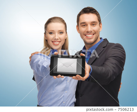 man and woman with tablet pc 7506213