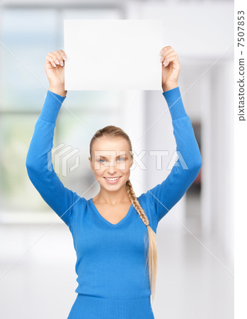 woman with blank board woman with blank board 7507853