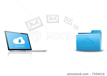 Laptop inquiry about new mail from cloud 7509418