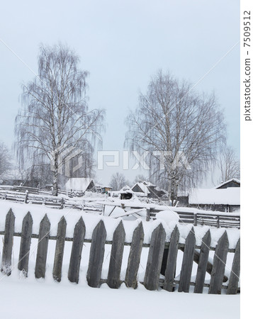 village in winter 7509512