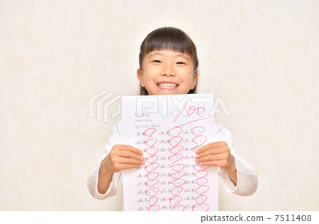 女孩們欣喜地拿下100分 7511408