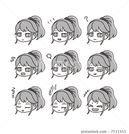 Girl facial expression gray 7511551