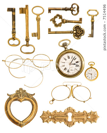 collection of golden vintage accessories 7514496