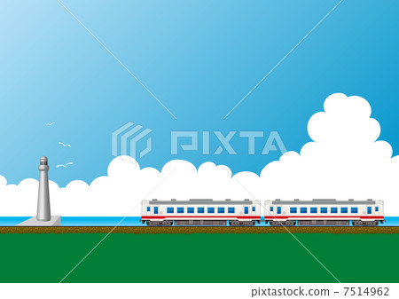 Local line and lighthouse - Stock Illustration [7514962] - PIXTA