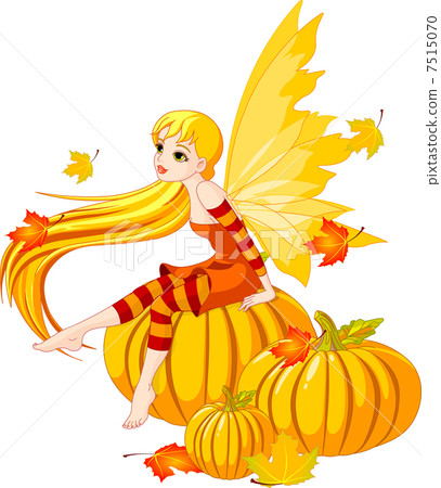 Autumn Fairy on the Pumpkin 7515070