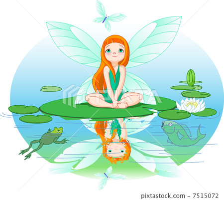 Fairy observes for flying butterfly 7515072