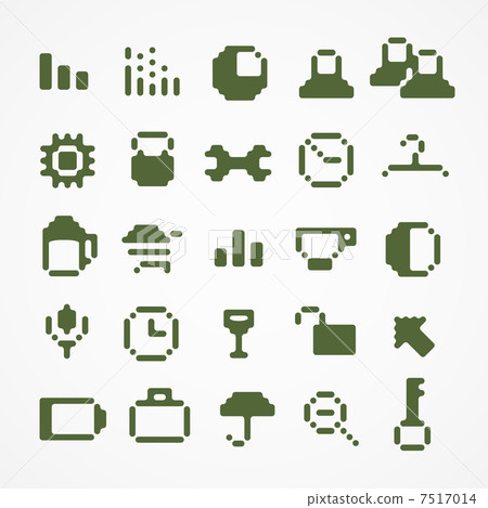 Pixel web icons collection. set 1 - Stock Illustration [7517014] - PIXTA