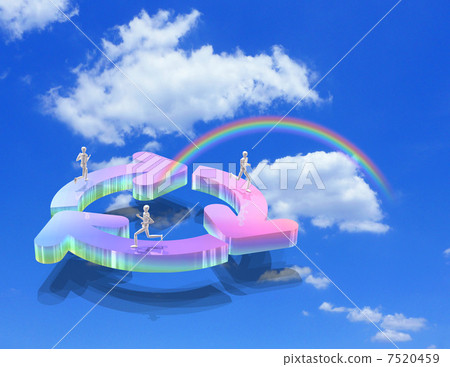 I run a rainbow-colored recycle mark I run a rainbow-colored recycle mark 7520459