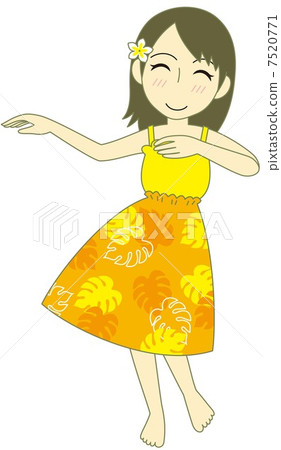 Hula Dance Pau Skirt Yellow 7520771
