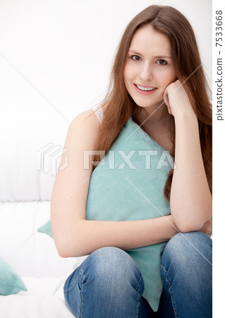 woman with pillow woman with pillow 7533668