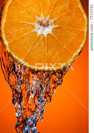 Orange with water 7533742