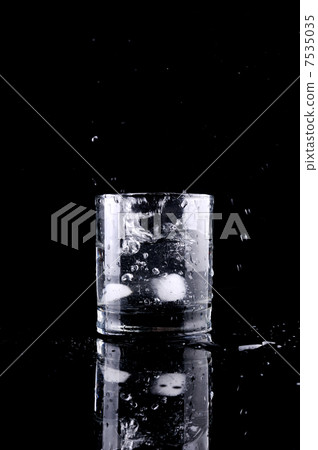 Glass of splashing water Glass of splashing water 7535035