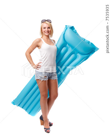 Woman and airbed Woman and airbed 7535935