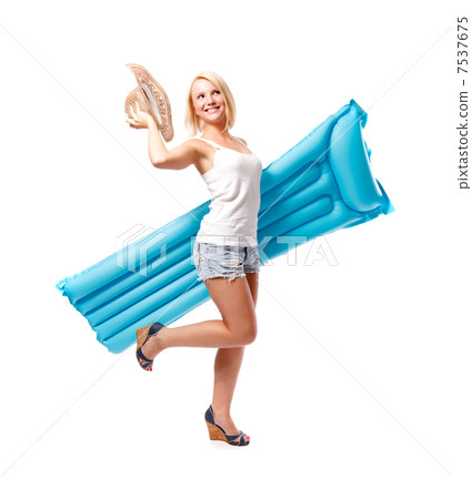 Woman and airbed Woman and airbed 7537675