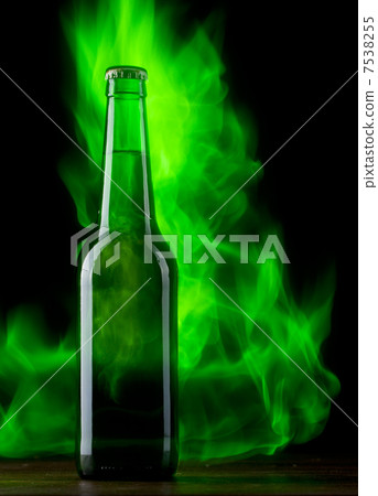 Beer bottle with color fire Beer bottle with color fire 7538255