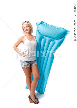 Woman and airbed Woman and airbed 7540056