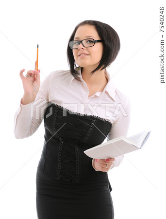 woman with pencil and book woman with pencil and book 7540248