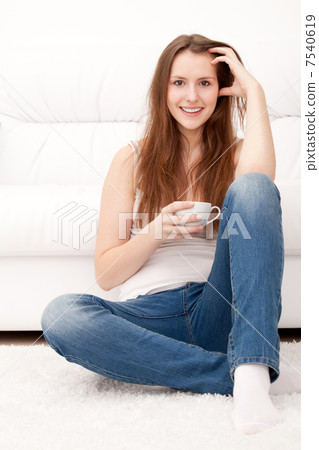 woman with cup woman with cup 7540619
