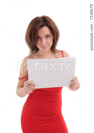 Sexy woman with blank doc. 7540679
