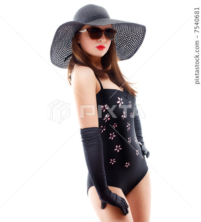 Young woman in black hat and sunglasses Young woman in black hat and sunglasses 7540681