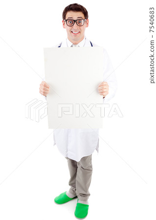 Doctor with placard Doctor with placard 7540683