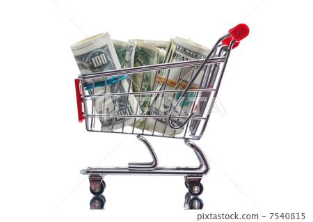 Market cart with money Market cart with money 7540815