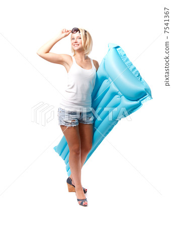 Woman and airbed Woman and airbed 7541367