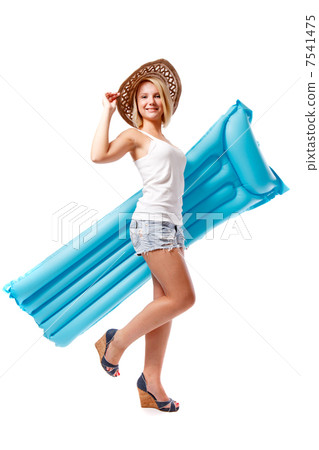 Woman and airbed Woman and airbed 7541475
