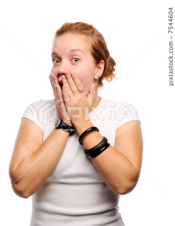 Cute ginger girl surprised Cute ginger girl surprised 7544604
