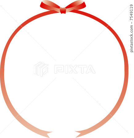 絲帶的圓形裝飾框架 7549119