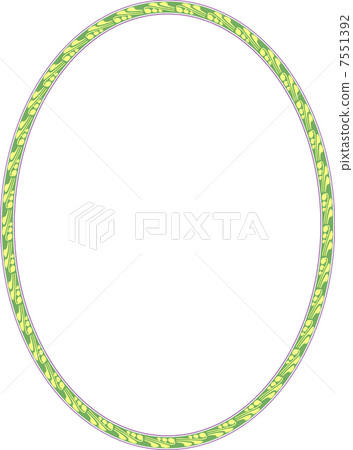 花橢圓形裝飾框架 7551392