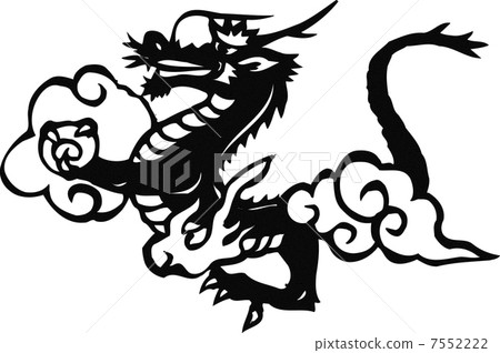 Dragon sideways whole body monochrome 7552222