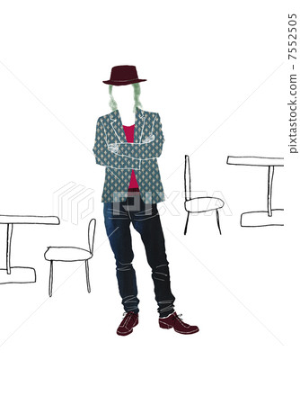 A man wearing a hat - Stock Illustration [7552505] - PIXTA