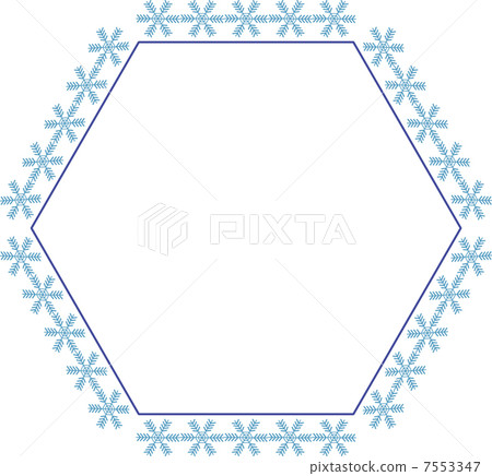Hexagonal snowflake crystal decorative frame Hexagonal snowflake crystal decorative frame 7553347