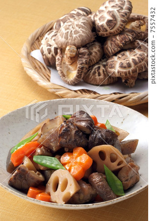 食物日式蔬菜Donke香菇蘑菇Lotokon燉煮煮日本料理 7557432