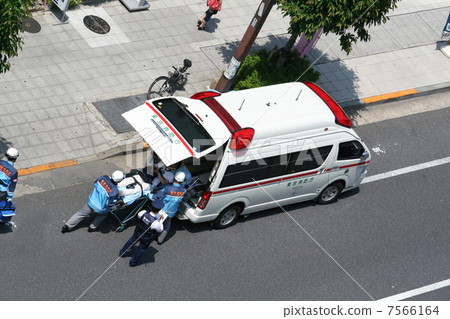 Ambulance during relief activities 7566164