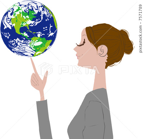 辦公室女人地球 7571789