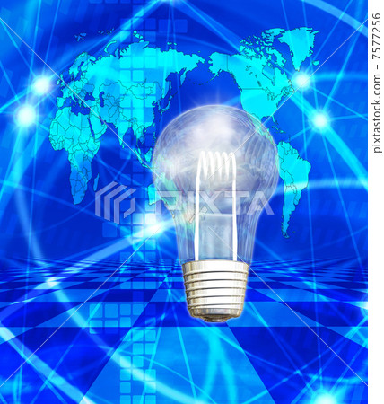 A world map beyond the floating bulb A world map beyond the floating bulb 7577256