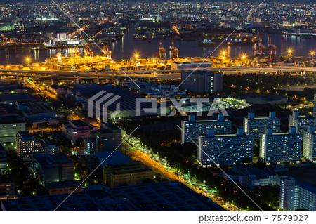 大阪福州政府大樓觀景台的夜景 7579027