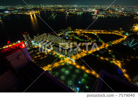Night view from Osaka Fukuzu Government Building Observation Deck 7579040