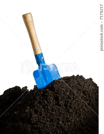 blue shovel in the ground blue shovel in the ground 7579257