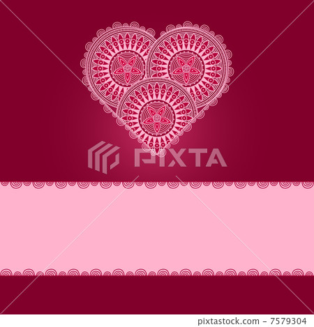 Valentine's Day Card with patterned heart 7579304
